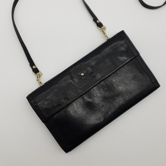 Vintage Wilson Accessories Australia Black Leather Mulit Compartment Crossbody - Picture 13 of 16
